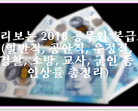 미리보는 2018 공무원 봉급표(일반직, 공안직, 우정직, 경찰, 소방, 교원, 군인 등 인상률 총정리)