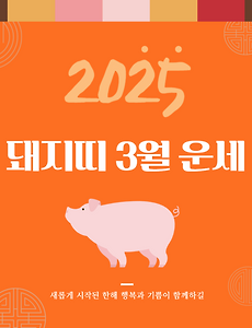 2025년 을사년 『돼지띠』 3월 운세 썸네일