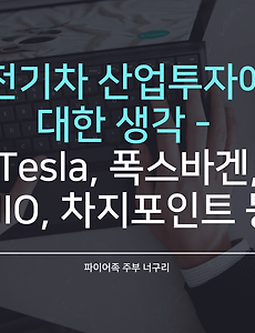 전기차 산업투자에 대한 생각 - Tesla, 폭스바겐, NIO, 차지포인트 등