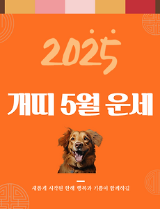 2025년 을사년 『개띠』 5월 운세 썸네일