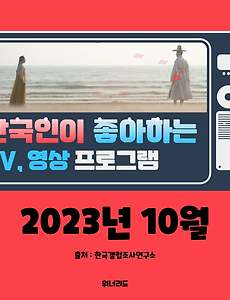 썸네일-(10월, 2023년) 한국인이 좋아하는 TV, 영상 프로그램 TOP 10