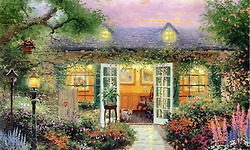 '빛의 화가'인 토마스 킨케이드(Thomas Kinkade)의 동화속 풍경 같은 그림들