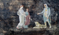 폼페이에서 2,000년 전에 그린 벽화가 발견되었다.