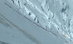 에베레스트산에 일렬로 줄을 서서 오르는 장면을 에드먼드 힐러리가 보게 된다면,