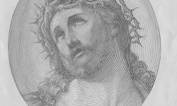 한가닥 선(One line drawing)으로 그린 예수의 얼굴