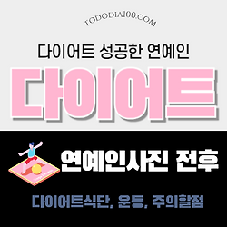 관련글: 연예인 다이어트 전후 식단 다이어트 방법 알아보기