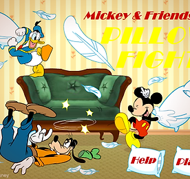 미키와 친구들 베개싸움 - Mickey And Friends in Pillow Fight