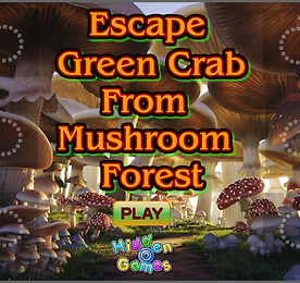 버섯숲으로부터 녹색 게 탈출  (HiddenOGames - Escape Green Crab From Mushroom Forest)