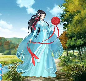 고대 중국 소녀의 화려한 드레스 2