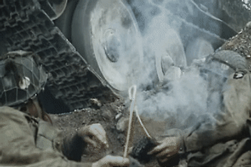 [Saving Private Ryan] – Mortar rounds as grenades, bazooka, TNT, Composition B, P51 Mustang, M1919 machine gun