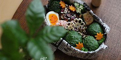귀여운 도시락 - 시금치주먹밥 으로 만드는 데일리 일본도시락