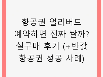 항공권 얼리버드 예약하면 진짜 쌀까? 실구매 후기 (+반값 항공권 성공 사례)