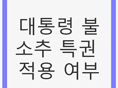 대통령 불소추 특권 적용 여부: 헌법과 논란