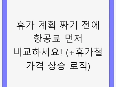 휴가 계획 짜기 전에 항공료 먼저 비교하세요! (+휴가철 가격 상승 로직)