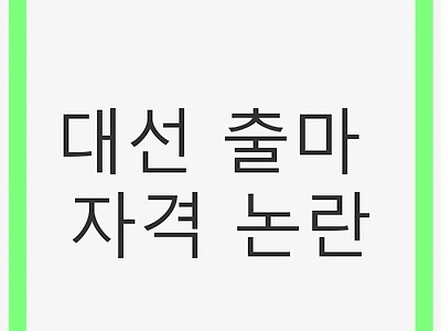 대선 출마 자격 논란: 법적 기준과 정치적 파장