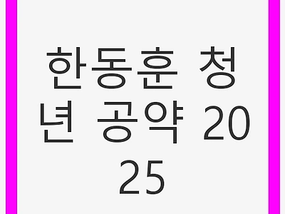 한동훈 청년 공약 2025: 청년의 미래를 위한 새로운 희망