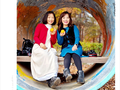 서울숲 단풍 데이트-3, 원통모양의 조형물에서 즐겨본 가을