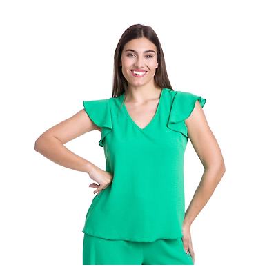 Blusa Cey Mangas Volados Blanco