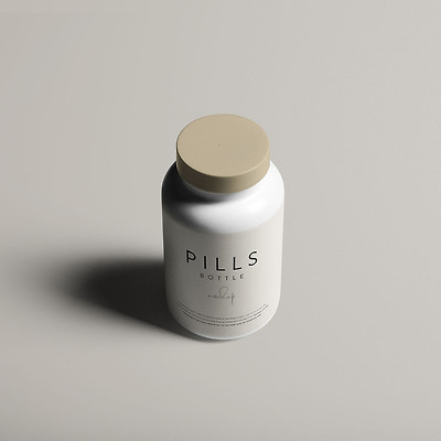 Realistic Pills Bottle Mockup(현실적인 알약 용기 목업)