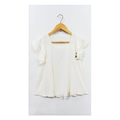 Blusa Lino con Doble Volados