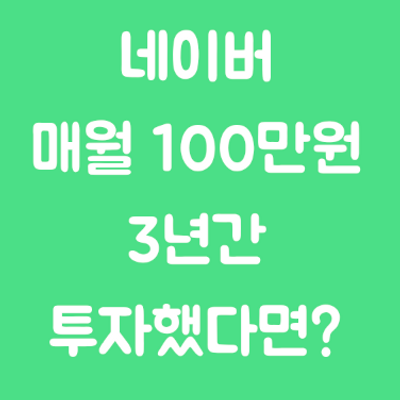 [네이버] 주가 3년간 매월 100만원 투자했다면?