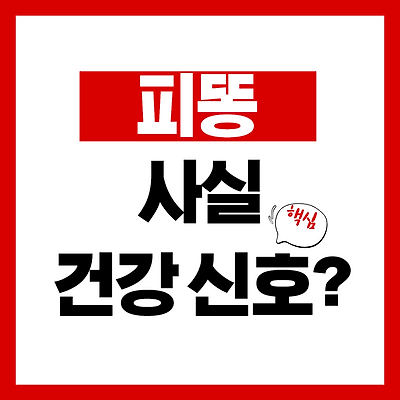피똥 싸는 이유, 사실 건강 신호다?