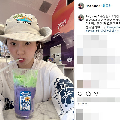 하산송희 산 아래 ver 하와이 신혼여행 인스타