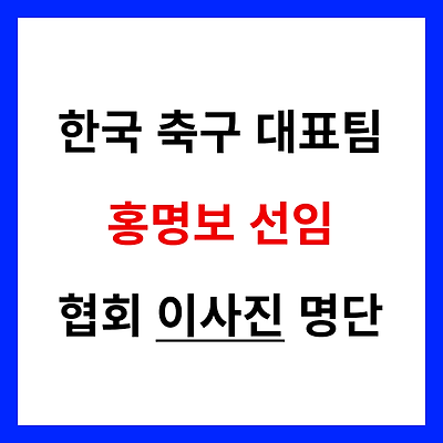 대한축구협회 홍명보 감독 선임 투표 이사회 명단