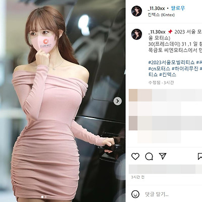 서울모빌리티쇼 프레스데이 하이리무진 레이싱모델 민채 레깅스 몸매 사진 셀카 셀피 인스타