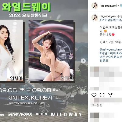 2024 오토살롱위크 와일드웨이 레이싱모델 임서아 몸매 인스타