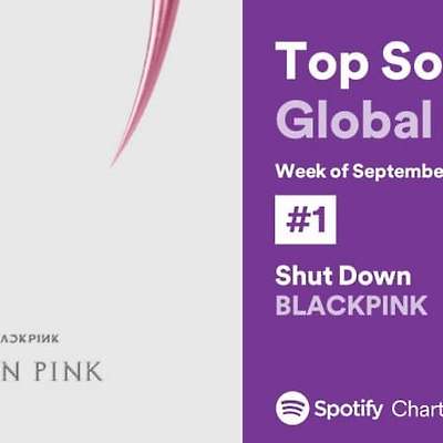 블랙핑크 셧다운 2집 글로벌 스포티파이 차트 'Shut Down' 위클리 1위