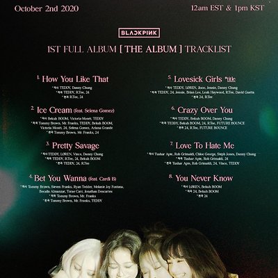 블랙핑크 정규 1집 앨범 THE ALBUM 곡소개 타이틀곡 Lovesick Girls