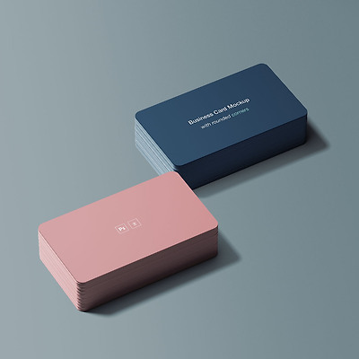 Business Card Mockup with Rounded Corners(둥근 모서리 명함 목업)