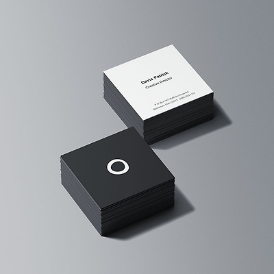 Square Business Card Stacks Mockup(스퀘어 명함 스택 목업)