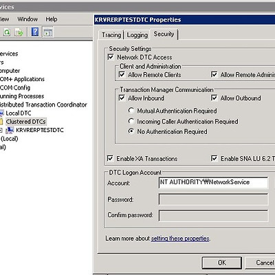 MS SQL DTC 설정