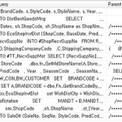 I/O 비용, 실행 빈도, 블로킹, Recompiled, 누락된 인덱스 조회 쿼리