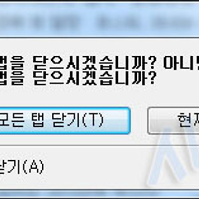 '모든 탭을 닫으시겠습니까 아니면 현재 탭을 닫으시겠습니까?' 물음 창 되살리는 방법