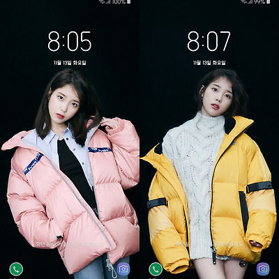 아이유 뉴발란스 패딩 갤럭시 노트8, 노트9, S8, S9 배경화면 & 잠금화면 20장