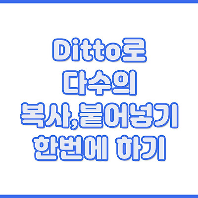 Ditto를 통해 다수의 복사,붙어넣기 한번에 하기