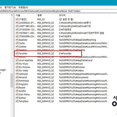 즐겨찾기 위치 변경하기