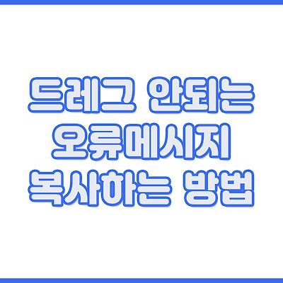 드레그 안되는 오류창 메시지 복사하는 법