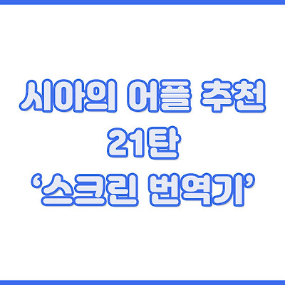 시아의 어플 추천 21탄 : 해석이 어려운 문장은 '스크린 번역기'