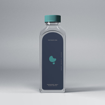 Transparent Small Plastic Bottle Mockup(투명 소형 플라스틱 병 목업)