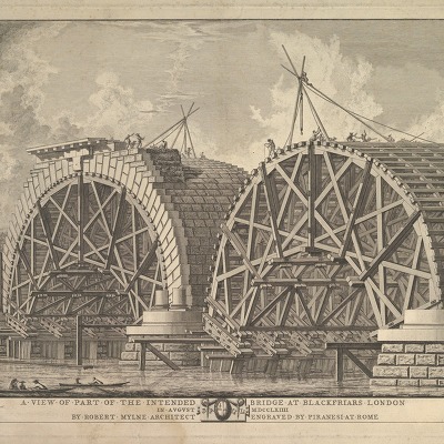 A view of part of the intended Bridge at Blackfriars, London