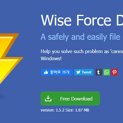 파일 강제삭제 프로그램 Wise Force Deleter 사용방법(설치형)