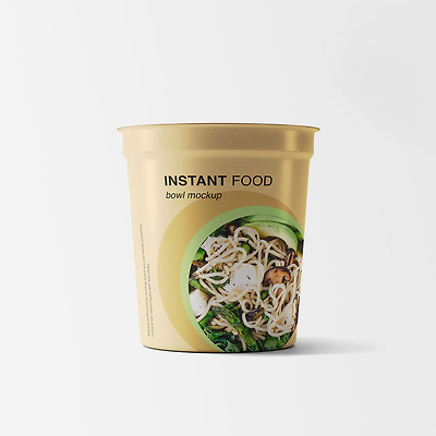 Instant Food Bowl Mockup(인스턴트 푸드 용기 목업)