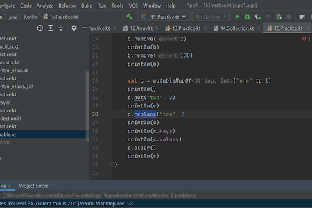 [Android Studio / Error] Call requires API level 24 (current min is 21): `java.util.Map#replace`