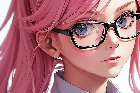 3D 스타일의 웹툰 만화 그리기, 핑크 머리 여성 캐릭터