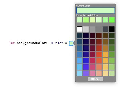 iOS) Color Literal - 코드에서 색상표 보기