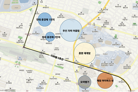 전대 풍경채 우산 자이 비교 분석 !!